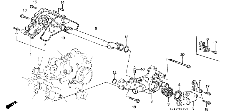 Water pump/thermostat