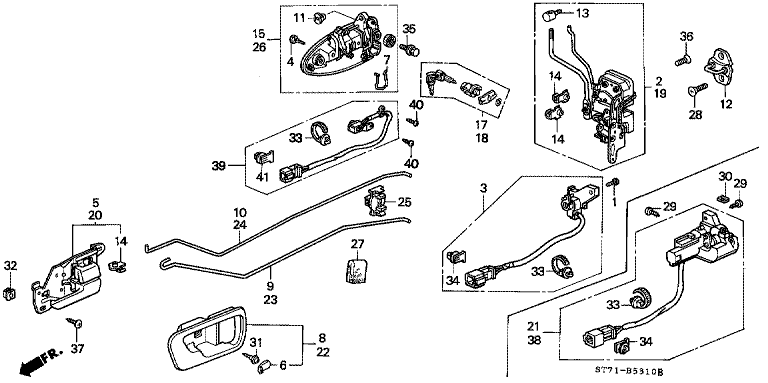 Door lock/outer handle