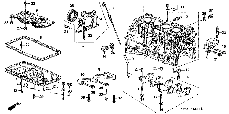 Cylinder block/oil pan (DOHC)