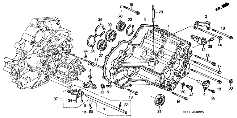 Transmission case (ETI, SIR-II, SI, VTI)