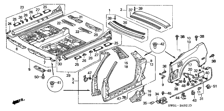 Outer panel/rear fender (NSX-T)