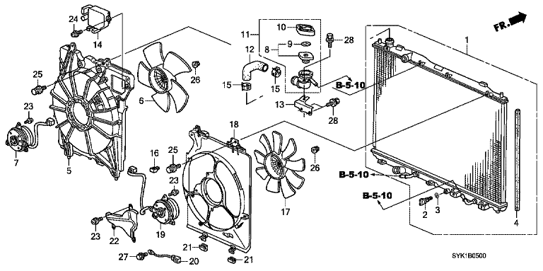 Radiator (V6) (DENSO)
