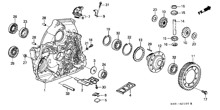 Torque converter case/differential