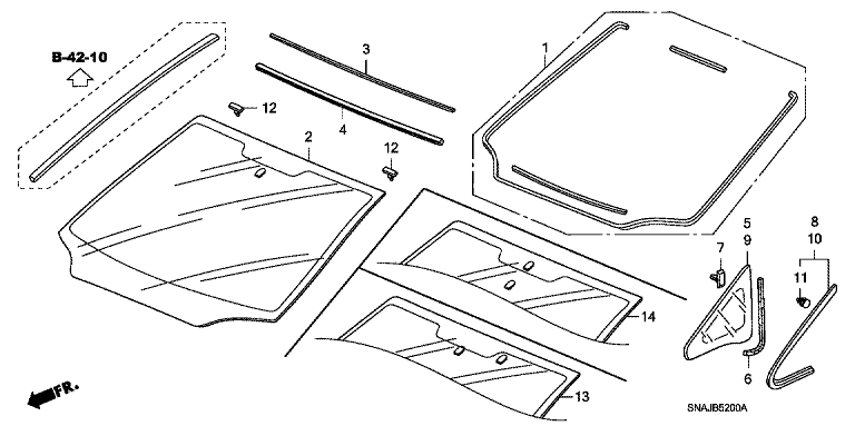 Front windshield glass