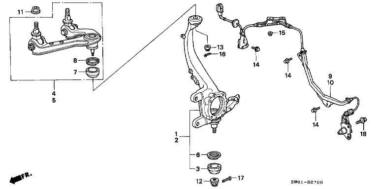 Front knuckle/upper arm (L5)