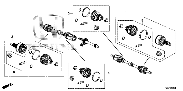 Front drive shaft set short parts