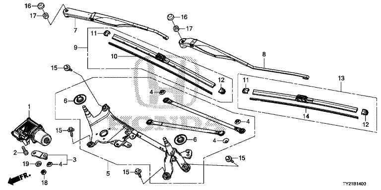 Front windshield wiper
