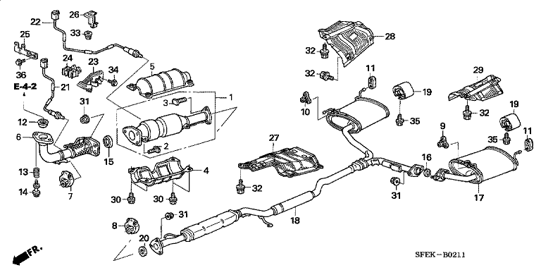 Exhaust pipe (4WD) (ABSOLUTE)