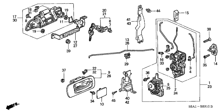 Front door lock/outer handle