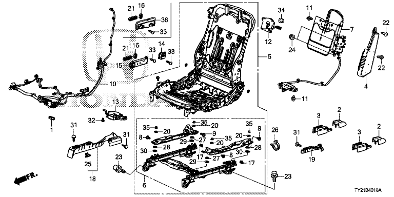 Front seat short parts (driver side)
