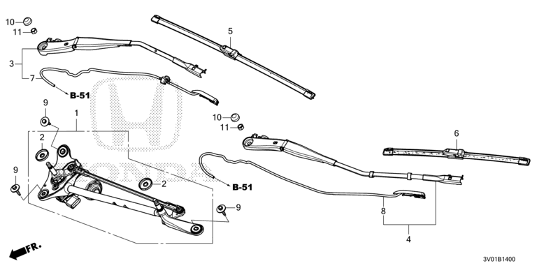 Front windshield wiper