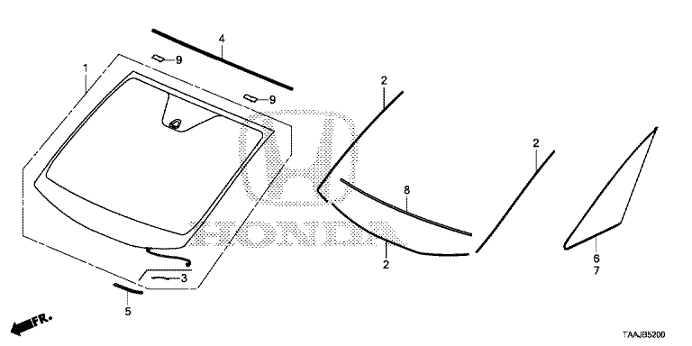 Front windshield glass
