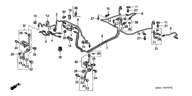 Brake pipe/hose (right-hand drive)