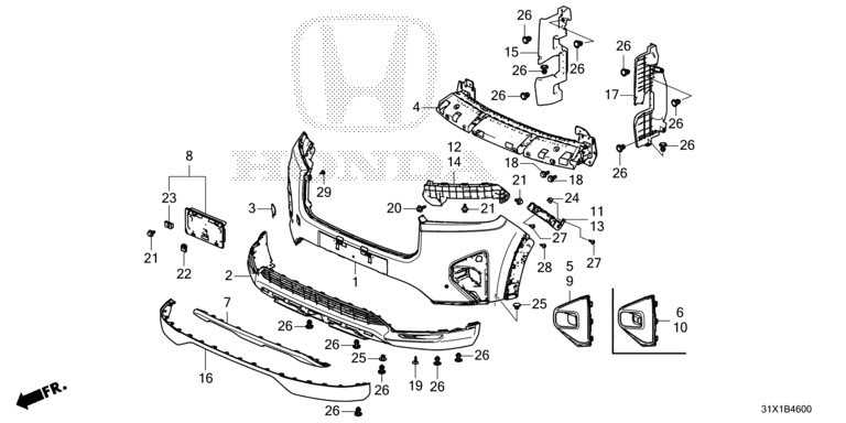 mmamam31ページ 71180-31X-J00 Base, Front License Plate Honda | YoshiParts