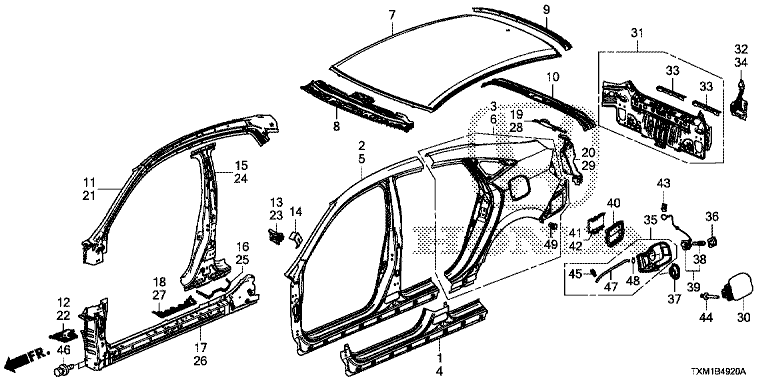 Outer panel / Rear panel