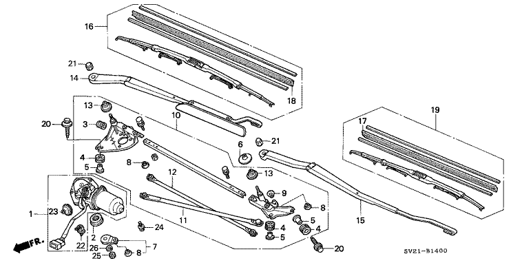 Front wiper (right-hand drive)