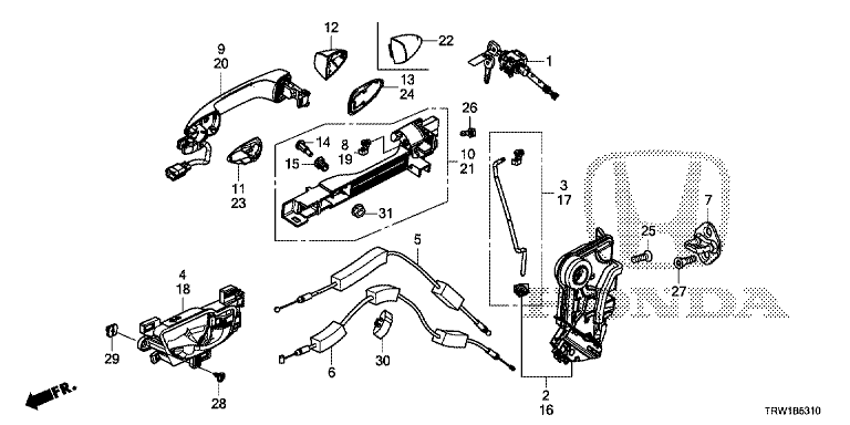 Front door lock/outer handle