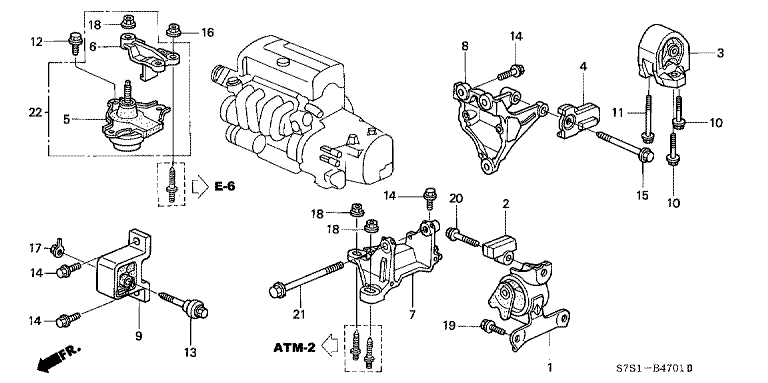 Engine mount (4WD)