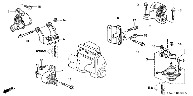 Engine mount (4WD) (AT)