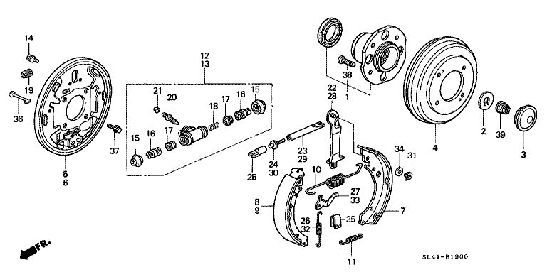 Rear brake (drum)