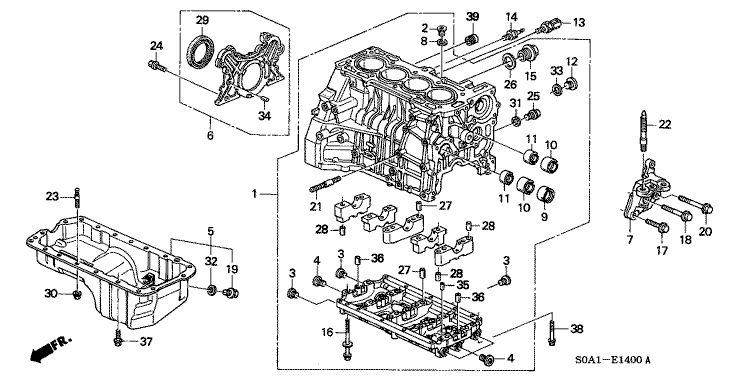 Cylinder block / oil pan (SOHC)