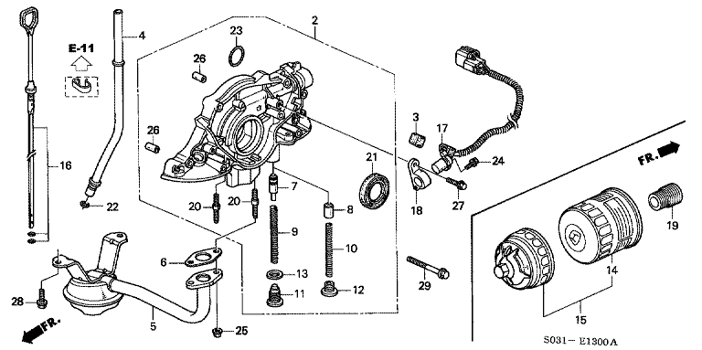 Oil pump / oil strainer (SOHC)