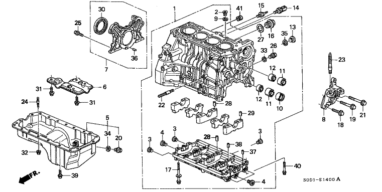 Cylinder block / oil pan (SOHC)