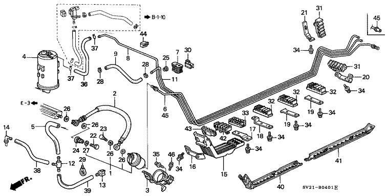 Fuel pipe (2.2VI) (Right-hand drive car)