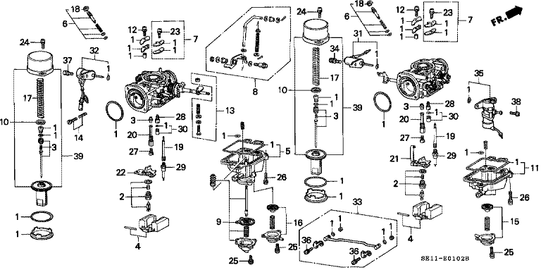 Dual carburetor components