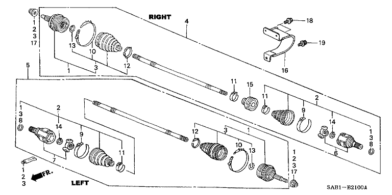 Front drive shaft (2WD)