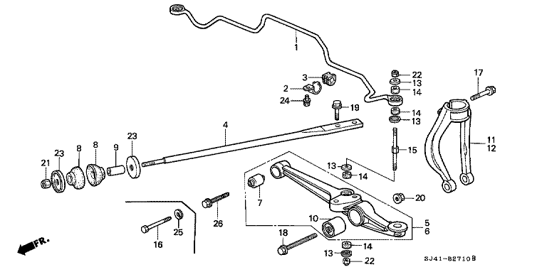 Front lower arm/front stabilizer
