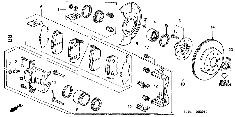 Front Brake (SOHC 2WD ABS) (DOHC)