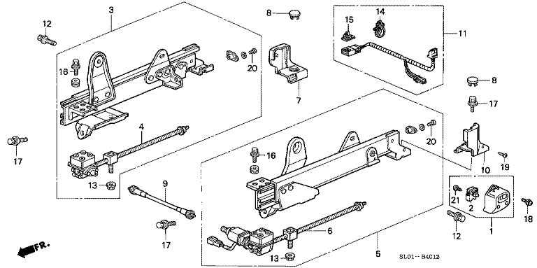 Seat assembly component (passenger side) (electric)