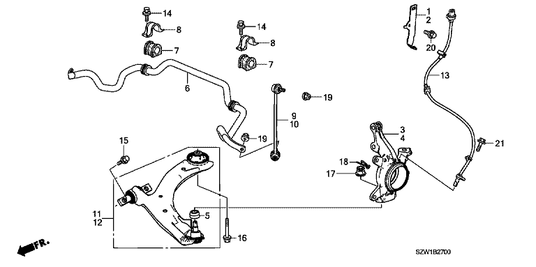 Front knuckle/front lower arm
