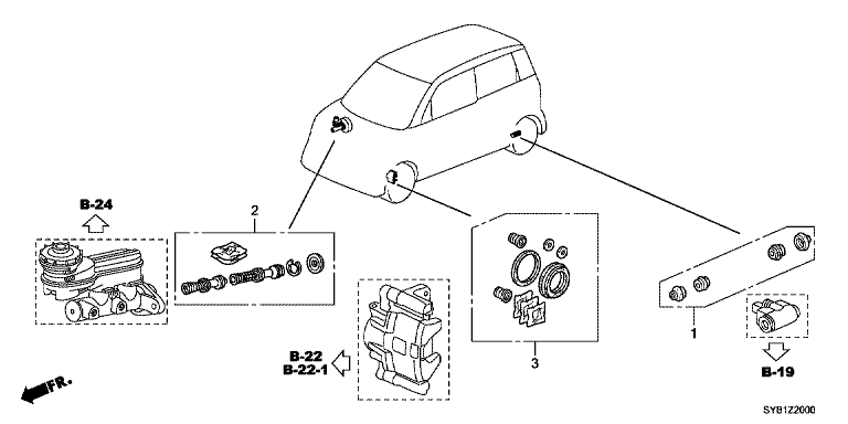 Brake system cup/seal/service kit parts