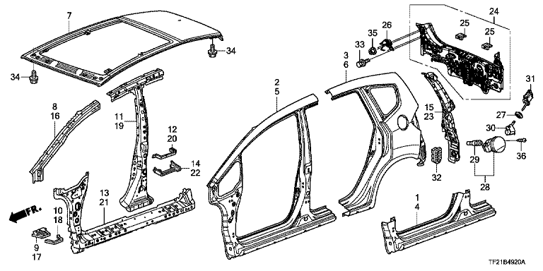 Outer panel / Rear panel
