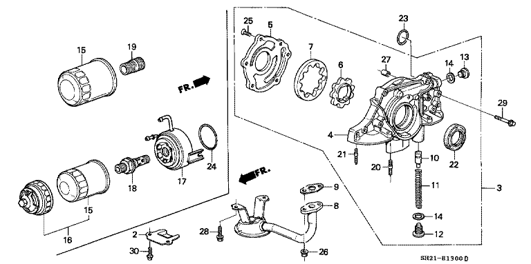 Oil pump / oil strainer (SOHC, DOHC)