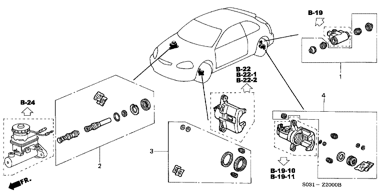 Brake system cup/seal/service kit parts