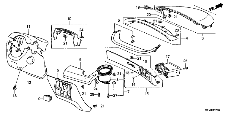 Instrument Panel Garnish (Driver Side)