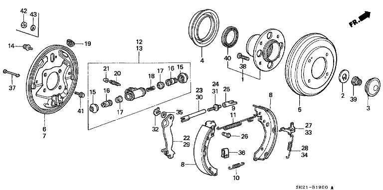 Rear brake drum