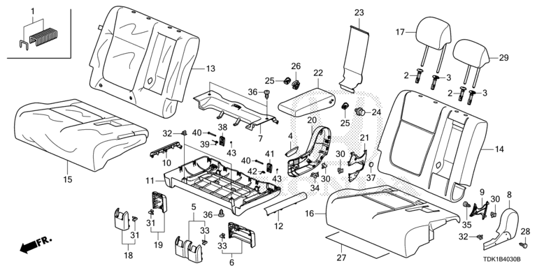 Middle seat (R.) (bench seat)