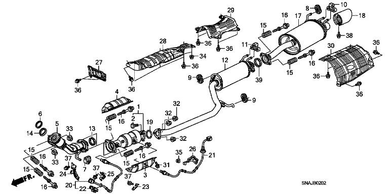 Exhaust pipe/silencer (TYPE R)