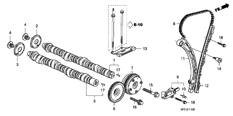 Camshaft/cam chain