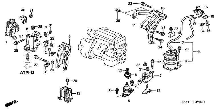 Engine Mount (AT) (4WD)