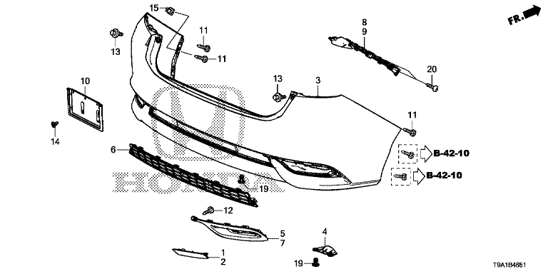 Rear bumper (110,510,610)