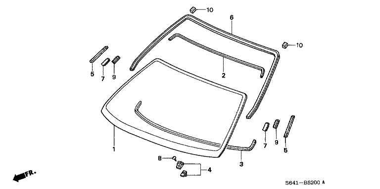 Front windshield glass