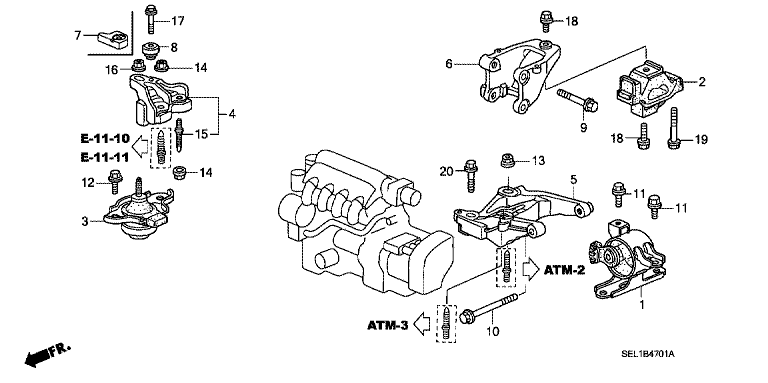 Engine mount (4WD)