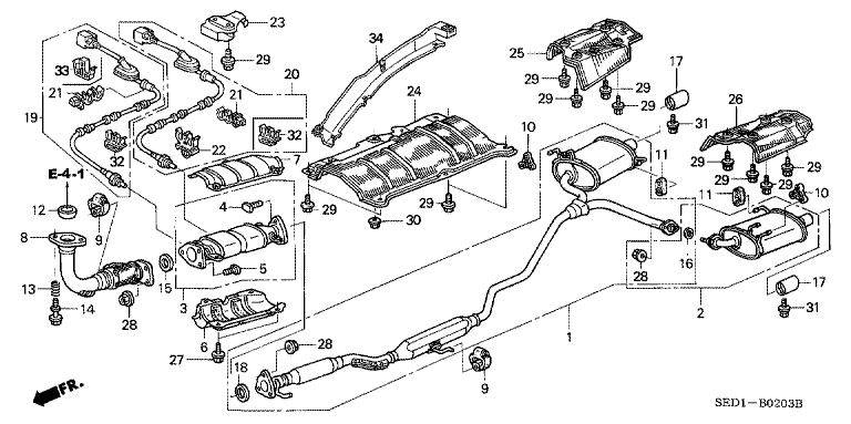 Exhaust pipe (4WD) (2)