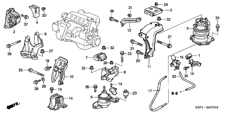Engine mount (2WD)