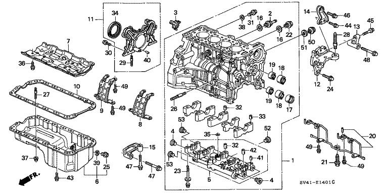 Cylinder block/oil pan (DOHC)